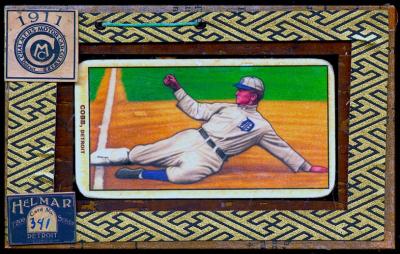 Picture, Helmar Brewing, T206-Helmar Card # 341, Ty COBB (HOF), Sliding into third, Detroit Tigers